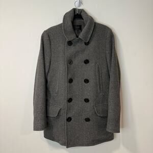 J. Crew Men's Dock Peacoat Jacket Coat Wool Gray Thinsulate Insulated XS